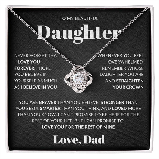 To My Beautiful Daughter | Love Knot Necklace