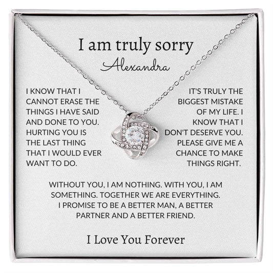 I'm Sorry Gift for Her | Love Knot Necklace