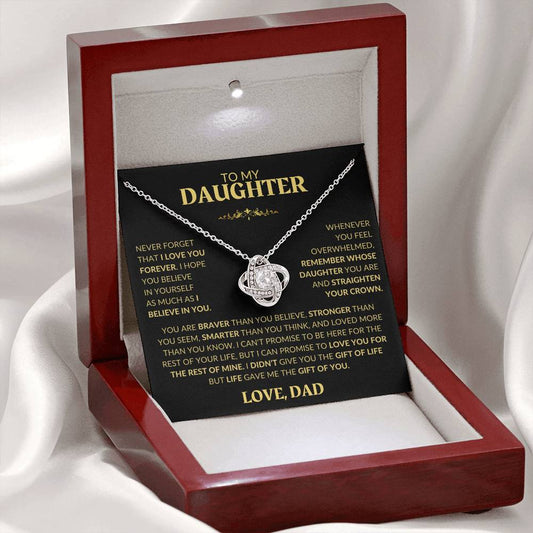 Beautiful Gift for Daughter From Dad "Never Forget That I Love You" Necklace