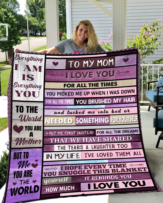 To My Mom Plush Fleece Blanket | Purple