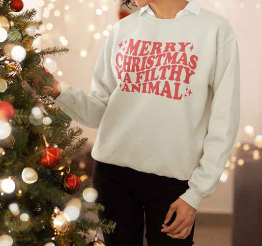 Merry Christmas Ya Filthy Animal | Sweatshirt